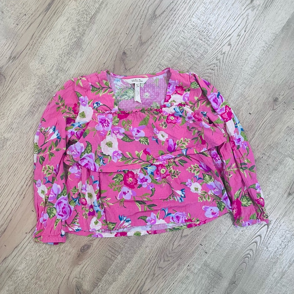 Matilda Jane Pink Floral Puff Sleeve Blouse